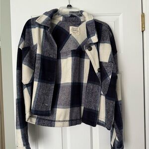 Ashley By 26 International Women's Checkered Jacket - Navy and White